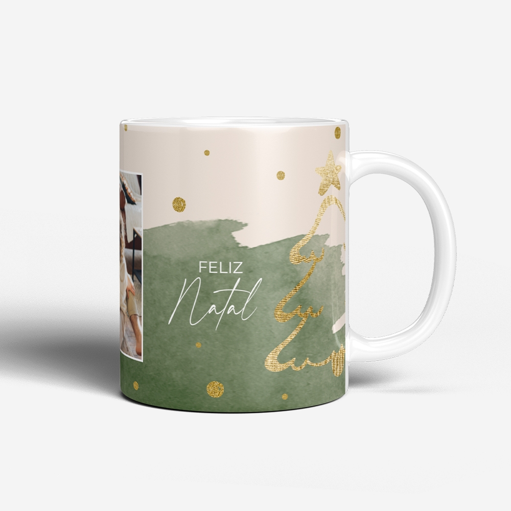 Caneca Watercolor Xmas Gold 3
