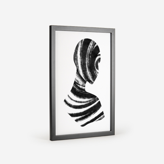 Poster de silhueta de pessoa a preto e branco 3